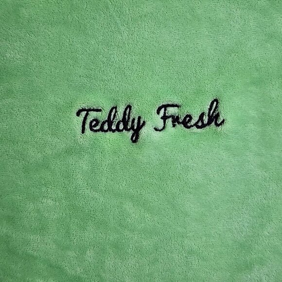 Teddy Fresh Green Velour Short Sleeve Shirt W/ Black Accents 2X - Picture 3 of 9